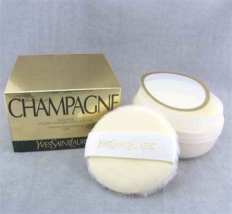 champagne ysl perfumed dusting powder deluxe refillable coffee 150g|Yves Saint Laurent Champagne 5.2 oz Dusting Powder.